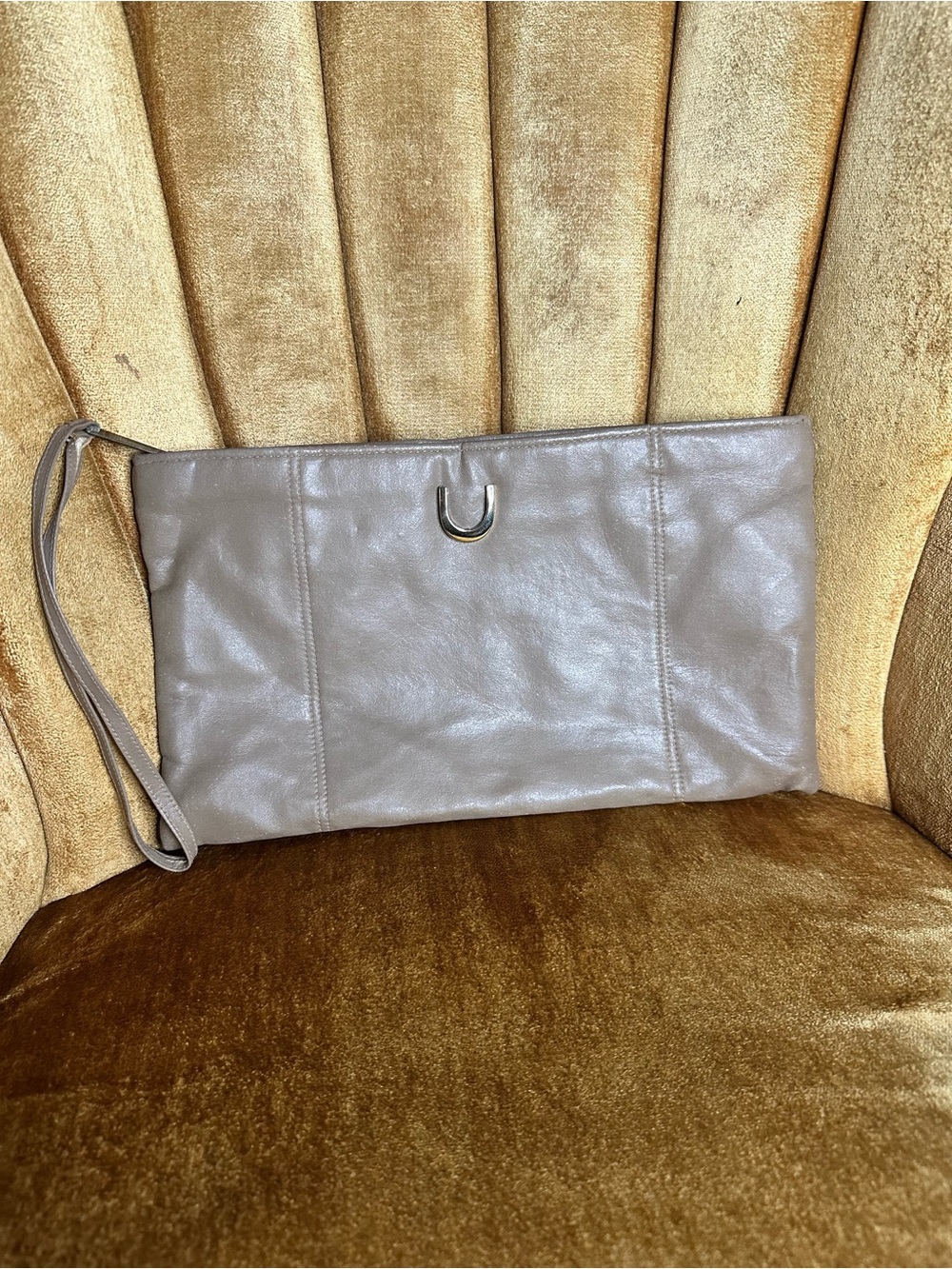 Vintage 70s Shiryl Miller Taupe Envelope Clutch 70s Chic
